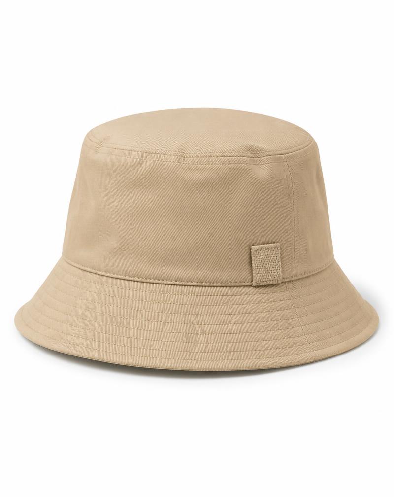 Beige cotton bucket hat
