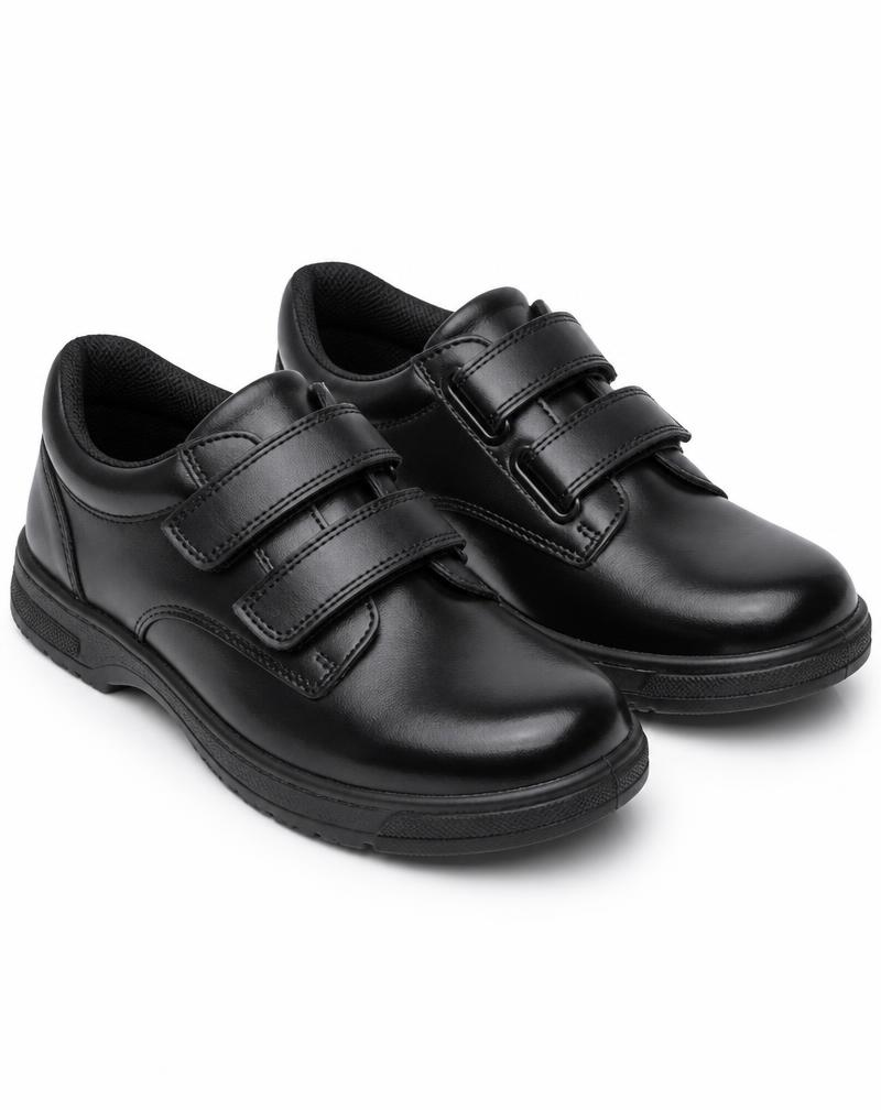Black school shoes with velcro straps