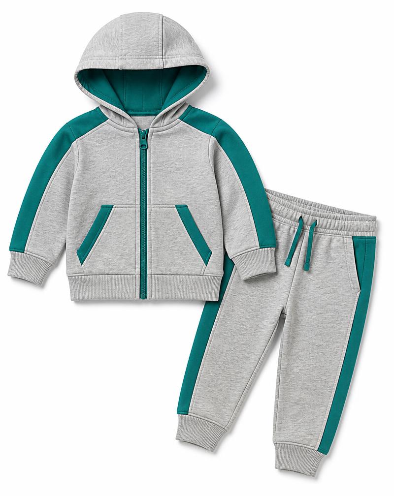Grey and teal toddler tracksuit